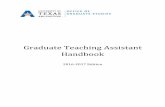 Graduate Teaching Assistant Handbook - UT Arlington Handbook 2016-17... · Mission Statement ... accept an appointment as a Graduate Teaching Assistant ... scores should be sent directly