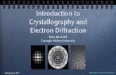 Introduction to Crystallography and Electron Diffraction · PDF fileIntroduction to Crystallography and Electron Diffraction Marc De Graef Carnegie Mellon University Sunday July 24,