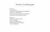 Protein Crystallography - Instructinstruct.uwo.ca/biochemistry/523b/Ling1.pdf · Protein Crystallography Lecture 1 Introduction Symmetry and diffraction principles protein crystallization
