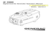 Digital Inverter Generator Operator's Manual Grainger ... · PDF fileiX 2000 Digital Inverter ... manual and thoroughly understand all instructions before using the ... instructions
