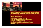 Staffing and Justification Strategies: Identifying ...supportingadvancement.com/employment/staffing_justification/... · Staffing and Justification Strategies: Identifying Opportunities