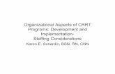 Organizational Aspects of CRRT Programs: Development · PDF fileOrganizational Aspects of CRRT Programs: Development and Implementation-Staffing Considerations Karen E. Schardin, BSN,