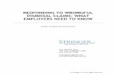 Responding to Wrongful Dismissal Claims - Stringer LLP · PDF fileResponding to Wrongful Dismissal Claims: ... This guide does not provide or replace legal advice. ... The typical
