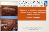 Dalgaranga - A Near Term +100,000 ozpa For personal use ... · PDF fileG Near-Term High Margin Western Australian Gold Producer R Western Australia Dalgaranga – Western Australia’s