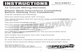 INSTRUCTIONS 910-64017 - Speedway Motorsstatic.speedwaymotors.com/pdf/910-64017.pdf · 12 Circuit Wiring Harness Please Read Instructions Completely ... This WORKBOOK is designed