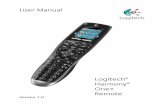 User Manual - Logitech LOGITECH HARMONY ONE+ USER MANUAL The buttons on your Harmony One+ My Activities 1/2 pages Tue 4:51 Options Devices Activities Menu Info Exit Guide Vol OK Replay
