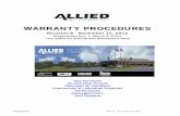 WARRANTY PROCEDURES - alliedair.net HTML/Warranty... · Commercial & Industrial Products . ... installer's invoice or other similar documents will ... and the Air Conditioning Contractors