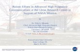 Recent Efforts in Advanced High Frequency Communications ... · PDF fileRecent Efforts in Advanced High Frequency Communications at the Glenn Research Center in ... Near Canberra,