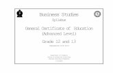 Business Studies - nie.lknie.lk/pdffiles/tg/eAL_Syl BusinessSt.pdfBusiness Studies Syllabus ... Business S tudies is a very popular commerce subject. ... ² Provide opportunities to