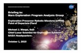 Briefing to: Mars Exploration Program Analysis Group · PDF file · 2010-10-04Briefing to: Mars Exploration Program Analysis Group ... albedo, thermal inertia, roughness, trajectory