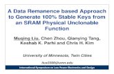 A Data Remanence based Approach to Generate 100% …people.ece.umn.edu/groups/VLSIresearch/papers/2017/ISLPED17_PUF... · A Data Remanence based Approach to Generate 100% Stable ...