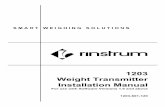 1203 Weight Transmitter Installation Manual1up-normal).pdf · 1203 Weight Transmitter Installation Manual ... stored in or introduced into a retrieval system in any form, or by ...