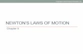 NEWTON’S LAWS OF MOTION - University of Houstonnsmn1.uh.edu/cratti/PHY1301-Spring2015_files/Ch5_Claudia.pdfNEWTON’S LAWS OF MOTION ... force, an object will ... • Newton’s