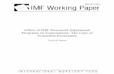 Effect of IMF Structural Adjustment Programs on · PDF file · 2007-11-14WP/07/261 Effect of IMF Structural Adjustment Programs on Expectations: The Case of Transition Economies Patrick