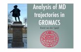 Analysis of MD trajectories in GROMACS · PDF fileManaging your ﬁles trjcat - merging trajectories concatenating demultiplexing REMD trjconv - converting trajectories scaling, translating,