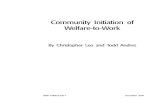 Community Initiation of Welfare-to-Work - · PDF fileCommunity Initiation of Welfare-to-Work ... Voluntary Sector-Based Welfare-to ... The change from “passive” to “active”