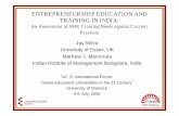 ENTREPRENEURSHIP EDUCATION AND TRAINING IN  · PDF file · 2006-08-17Corporation (SSIDCs) Agencies under the State Government