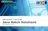 IBM System z and z/OS Java Batch Solutions System z and z/OS Java Batch Solutions Version: ... issue a "java" command to launch the JVM and run ... consider this equivalent to invoking
