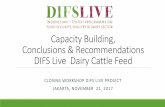 Capacity Building, Conclusions & Recommendations DIFS · PDF fileImproved fodders: Mulatto II, Taiwan Napier, Napier grass Odot and Indigofera ... Conserved feed like maize silage