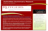 Activities Summary Report - Rutgers Universitycdcrun/CDCRUN14/... · This summary report for 2014/15 highlights a number of these successes ... Pepsi Bottling Company ... 16th Internship
