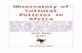 Observatory of Cultural Policies in Africaocpa.irmo.hr/activities/newsletter/2006/OCPA_News_No167... · Web viewPlease send information and documents for inclusion in the OCPA web