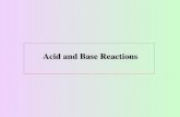 Acid and Base Reactions - Mister Chemistry · PDF fileDefinitions of acids and bases Svant Arrhenius (Sweden) ... Calculate the concentration of HO-ions in a ... express acidity by