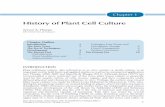 Chapter 1 - History of Plant Cell Culture History... · INTRODUCTION. Plant cell/tissue culture, also referred to as . in vitro, axenic, or sterile culture, is an ... pollen grains