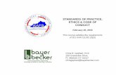 STANDARDS OF PRACTICE, ETHICS & CODE OF · PDF fileSTANDARDS OF PRACTICE, ETHICS & CODE OF CONDUCT February 20, ... Engineering design and engineering work associated ... Establishment