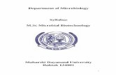 Department of Microbiology Syllabus M.Sc Microbial …. (Microbial... · fermentation; Factors affecting submerged and solid state fermentation; Substrates used in SSF and its advantages;