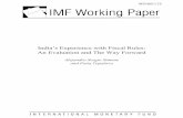 India’s Experience with Fiscal Rules: An Evaluation and ... · PDF fileIndia’s Experience with Fiscal Rules: An Evaluation and The Way Forward ... India’s fiscal policy framework.