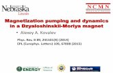 Magnetization pumping and dynamics in a Alexey A. Kovalev Magnetization pumping and dynamics in a Dzyaloshinskii-Moriya magnet Phys. Rev. B 89, 241101(R) (2014) EPL (Europhys. Letters)