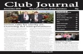 Club Journal - WMCIU Journal Nov 2015.pdf · Club Journal November 2015 ... rules, it restricts guests to two or three and specifically prevents the sale of alcohol to guests. ...