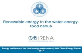 Renewable energy in the water-energy- food nexus · PDF fileRenewable energy in the water-energy-food nexus Energy resilience at the food-energy-water nexus | Asia Clean Energy Forum