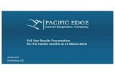 Full Year Results Presentation For the twelve months to 31 ... · PDF fileFull Year Results Presentation For the twelve months to 31 March 2016 26 May 2016 David Darling, CEO. ...