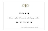 · PDF file2014 Georgia Court of Appeals ... COURT OF APPEALS OF GEORGIA These rules are not intended to ... Costs are not required to file an appellant’s brief in a direct
