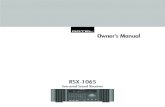 Owner’s Manual - iXBT. · PDF fileOwner’s Manual RSX-1065 Surround Sound Receiver SURROUND SOUND RECEIVER RSX-1065 POWER VOLUME BASS TREBLE ... ROTEL RSX-1065. RSX-1065 Surround
