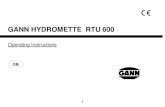 GANN HYDROMETTE RTU 600 - GANN - · PDF file4 Technical Specifications - Hydromette RTU 600 (1) BNC Connection Socket for connection of electrodes designed for testing wood and set