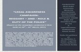 LEGAL AWARENESS CAMPAIGN: BEGGARY AND - ROLE · PDF file“LEGAL AWARENESS CAMPAIGN: BEGGARY – AND ... Any kind of act of beggary is criminalized under the said Act. ... and „failure