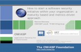 How to start a software security initiative within your ... · PDF fileHow to start a software security initiative within your organization: a ... $5,000 during coding - NIST 8. OWASP