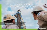 CREDIT SUISSE 23RD ANNUAL ENERGY SUMMIT Suisse Feb 2… ·  · 2018-02-13This presentation includes “forward-looking statements” within the meaning of Section 27A of the Securities