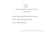 NATIONAL VOCATIONAL TRAINING INSTITUTE TRADE …. cert two.pdf · Geometric and Engineering Drawing – 2nd Edition by K. Morling 3. ... 4.1.7 Types of plain bearings manufacturing