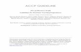 ACCP GUIDELINE - American College of Clinical … College of Clinical Pharmacy ... One of the main differences between the guidelines is the recommendation ... direct patient care