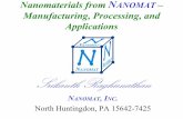 Nanomaterials – Synthesis, Processing, and Age of Company: Founded in 1995 • ... Nano ZnO. Srikanth Raghunathan Tel: (724) 861-6129 18 ... Nanomaterials – Synthesis, Processing,