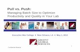 Pull vs. Push - Executive War College · Pull vs. Push: Managing Batch Size to Optimize ... of batch processing ... • Use visual controls to ensure that work is pulled and