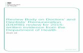 Review Body on Doctors’ and Dentists' Remuneration (DDRB ... · Review Body on Doctors’ and Dentists’ Remuneration (DDRB) review for ... Dentists’ Remuneration (DDRB) review