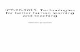 ICT-20-2015: Technologies for better human learning … · almost never go beyond audio and video recording. ... Technologies for better human learning and teaching ... ICT-20-2015