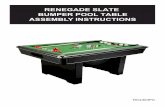 RENEGADE SLATE BUMPER POOL TABLE ASSEMBLY … · RENEGADE SLATE BUMPER POOL TABLE ASSEMBLY INSTRUCTIONS. THANK YOU! Thank you for purchasing this product. ... and turning it over