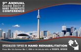 th ANNUAL Canadian S of HAND THERAPISTScsht.org/conference/2016/CHST-2016-Program_v6.pdf · teaching the Hand Therapy curriculum including wound care at UBC’s Department of Physical