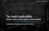 Tax Audit Applicability - Loya Bagriloyabagri.com/admin/images/utility_pdf/774820.pdf · Tax Audit Applicability ... Section 44AB (Bare Text) ... if his total sales, turnover or gross