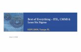 Best of Everything – ITIL, CMMI & Lean Six Sigma · Best of Everything – ITIL, CMMI & Lean Six Sigma SEPG 2008, Tampa FL March 2008